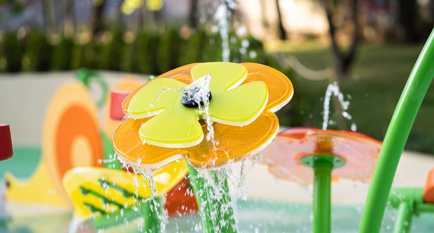 Componentes de polimero de un splashpark